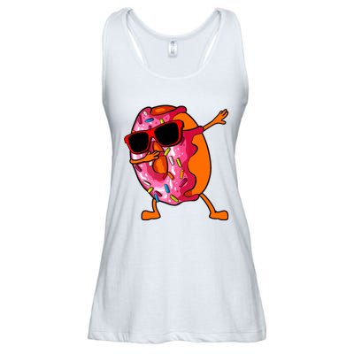 Donut Art For Women Dabbing Doughnut Donut Lover Ladies Essential Flowy Tank