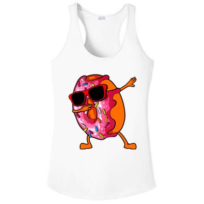 Donut Art For Women Dabbing Doughnut Donut Lover Ladies PosiCharge Competitor Racerback Tank