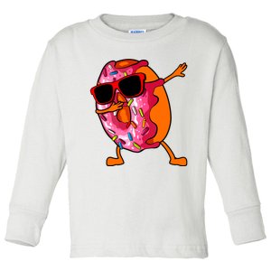 Donut Art For Women Dabbing Doughnut Donut Lover Toddler Long Sleeve Shirt