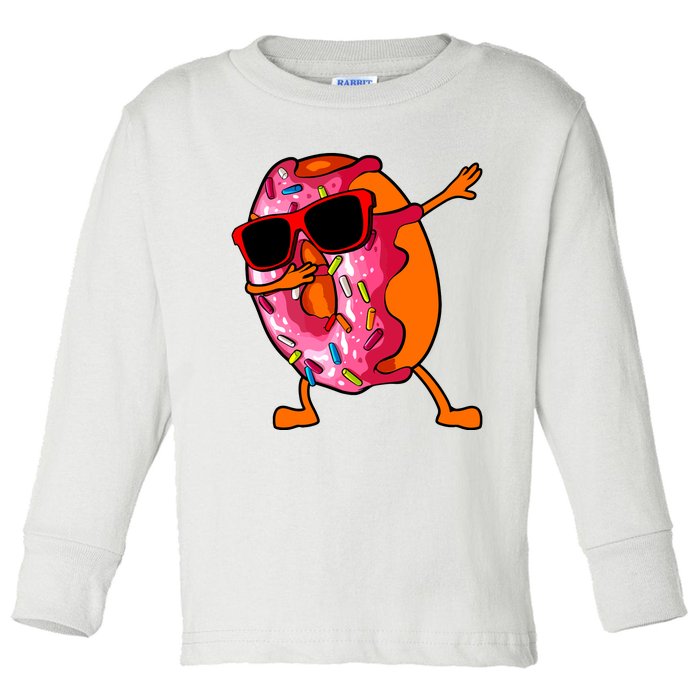 Donut Art For Women Dabbing Doughnut Donut Lover Toddler Long Sleeve Shirt