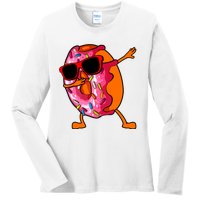 Donut Art For Women Dabbing Doughnut Donut Lover Ladies Long Sleeve Shirt