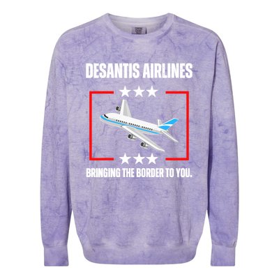 DeSantis Airlines Funny Political Meme DeSantis Airlines Colorblast Crewneck Sweatshirt