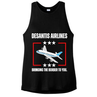 DeSantis Airlines Funny Political Meme DeSantis Airlines Ladies PosiCharge Tri-Blend Wicking Tank