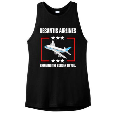 DeSantis Airlines Funny Political Meme DeSantis Airlines Ladies PosiCharge Tri-Blend Wicking Tank