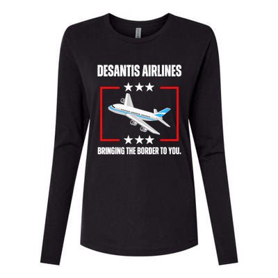 DeSantis Airlines Funny Political Meme DeSantis Airlines Womens Cotton Relaxed Long Sleeve T-Shirt