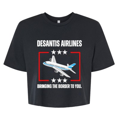 DeSantis Airlines Funny Political Meme DeSantis Airlines Bella+Canvas Jersey Crop Tee