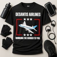DeSantis Airlines Funny Political Meme DeSantis Airlines Cooling Performance Crew T-Shirt
