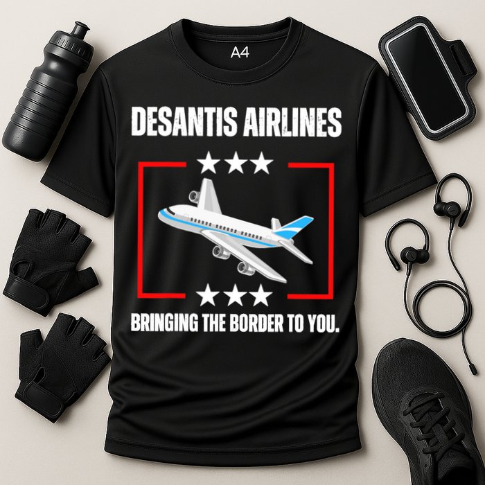 DeSantis Airlines Funny Political Meme DeSantis Airlines Cooling Performance Crew T-Shirt