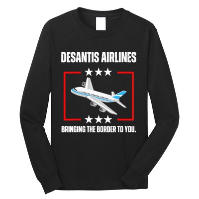 DeSantis Airlines Funny Political Meme DeSantis Airlines Long Sleeve Shirt