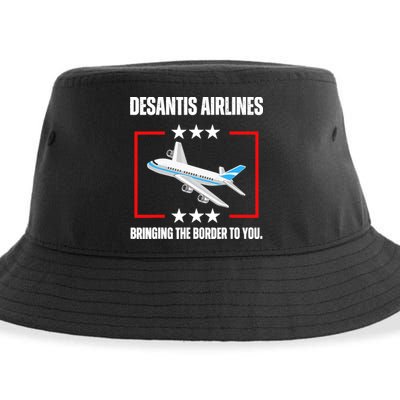 DeSantis Airlines Funny Political Meme DeSantis Airlines Sustainable Bucket Hat