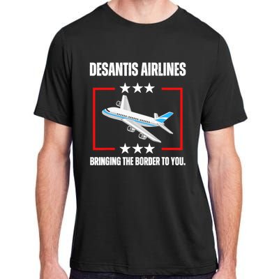 DeSantis Airlines Funny Political Meme DeSantis Airlines Adult ChromaSoft Performance T-Shirt