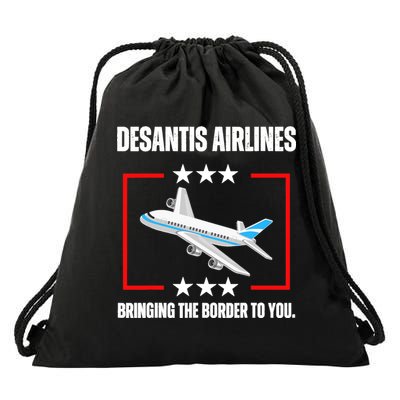DeSantis Airlines Funny Political Meme DeSantis Airlines Drawstring Bag