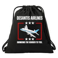 DeSantis Airlines Funny Political Meme DeSantis Airlines Drawstring Bag