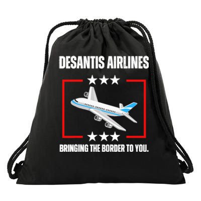 DeSantis Airlines Funny Political Meme DeSantis Airlines Drawstring Bag