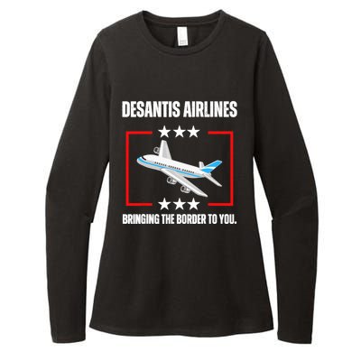 DeSantis Airlines Funny Political Meme DeSantis Airlines Womens CVC Long Sleeve Shirt