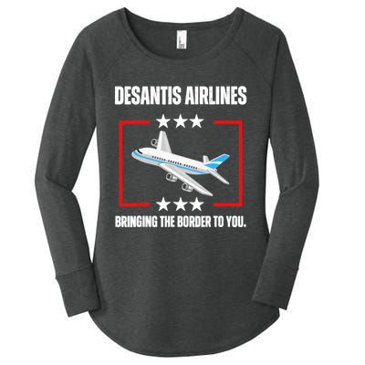 DeSantis Airlines Funny Political Meme DeSantis Airlines Women's Perfect Tri Tunic Long Sleeve Shirt