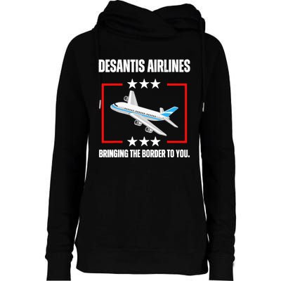 DeSantis Airlines Funny Political Meme DeSantis Airlines Womens Funnel Neck Pullover Hood