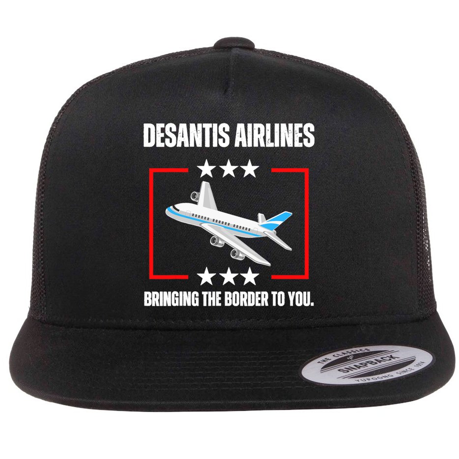 DeSantis Airlines Funny Political Meme DeSantis Airlines Flat Bill Trucker Hat
