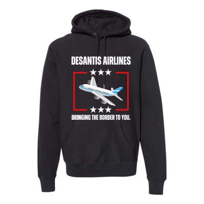 DeSantis Airlines Funny Political Meme DeSantis Airlines Premium Hoodie