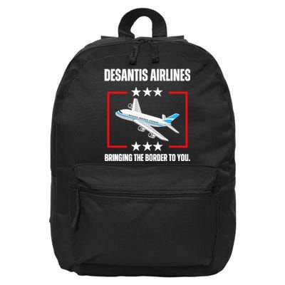 DeSantis Airlines Funny Political Meme DeSantis Airlines 16 in Basic Backpack