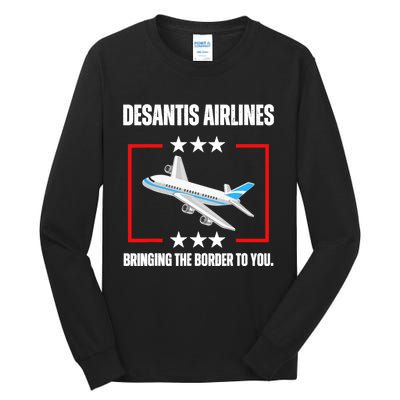 DeSantis Airlines Funny Political Meme DeSantis Airlines Tall Long Sleeve T-Shirt