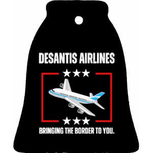 DeSantis Airlines Funny Political Meme DeSantis Airlines Ceramic Bell Ornament