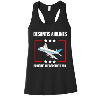 DeSantis Airlines Funny Political Meme DeSantis Airlines Women's Racerback Tank