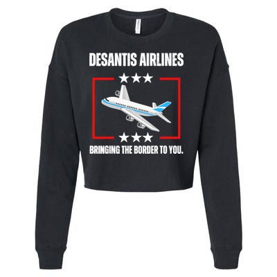 DeSantis Airlines Funny Political Meme DeSantis Airlines Cropped Pullover Crew