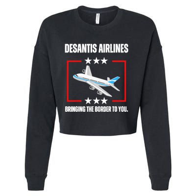 DeSantis Airlines Funny Political Meme DeSantis Airlines Cropped Pullover Crew