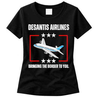 DeSantis Airlines Funny Political Meme DeSantis Airlines Womens T-Shirt