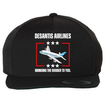 DeSantis Airlines Funny Political Meme DeSantis Airlines Wool Snapback Cap