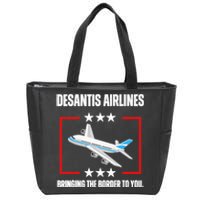 DeSantis Airlines Funny Political Meme DeSantis Airlines Zip Tote Bag