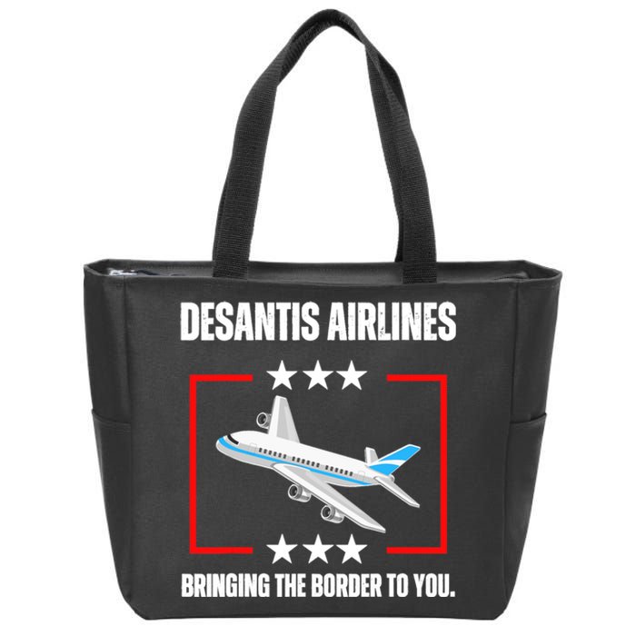 DeSantis Airlines Funny Political Meme DeSantis Airlines Zip Tote Bag