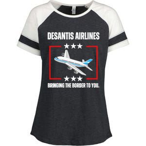 DeSantis Airlines Funny Political Meme DeSantis Airlines Enza Ladies Jersey Colorblock Tee