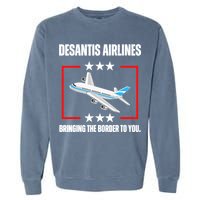 DeSantis Airlines Funny Political Meme DeSantis Airlines Garment-Dyed Sweatshirt