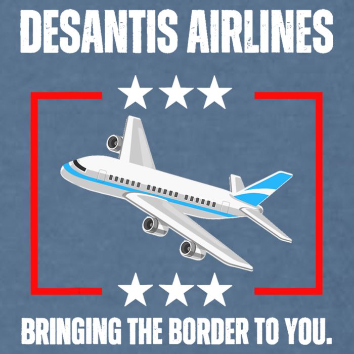 DeSantis Airlines Funny Political Meme DeSantis Airlines Garment-Dyed Sweatshirt