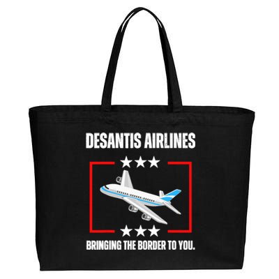 DeSantis Airlines Funny Political Meme DeSantis Airlines Cotton Canvas Jumbo Tote