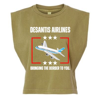 DeSantis Airlines Funny Political Meme DeSantis Airlines Garment-Dyed Women's Muscle Tee