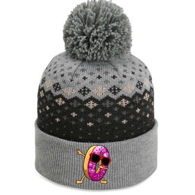 Donut Art For Women Dabbing Doughnut Donut Lover The Baniff Cuffed Pom Beanie