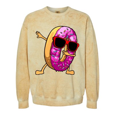 Donut Art For Women Dabbing Doughnut Donut Lover Colorblast Crewneck Sweatshirt