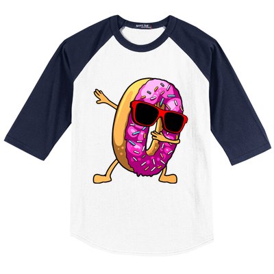 Donut Art For Women Dabbing Doughnut Donut Lover Baseball Sleeve Shirt