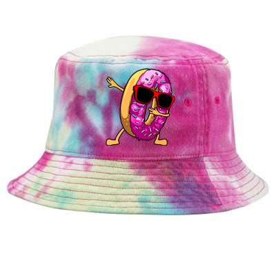 Donut Art For Women Dabbing Doughnut Donut Lover Tie-Dyed Bucket Hat