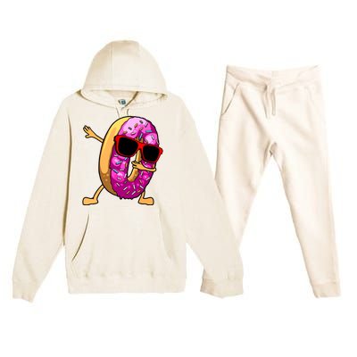 Donut Art For Women Dabbing Doughnut Donut Lover Premium Hooded Sweatsuit Set