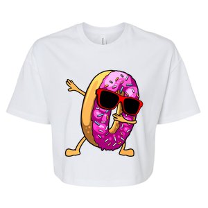 Donut Art For Women Dabbing Doughnut Donut Lover Bella+Canvas Jersey Crop Tee