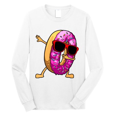 Donut Art For Women Dabbing Doughnut Donut Lover Long Sleeve Shirt