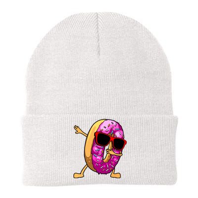 Donut Art For Women Dabbing Doughnut Donut Lover Knit Cap Winter Beanie