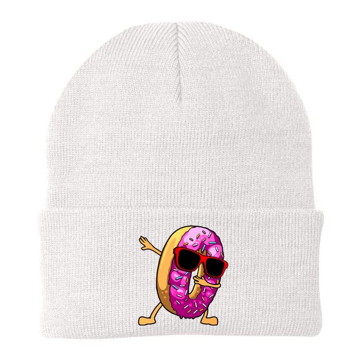 Donut Art For Women Dabbing Doughnut Donut Lover Knit Cap Winter Beanie