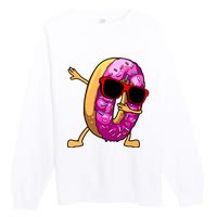 Donut Art For Women Dabbing Doughnut Donut Lover Premium Crewneck Sweatshirt