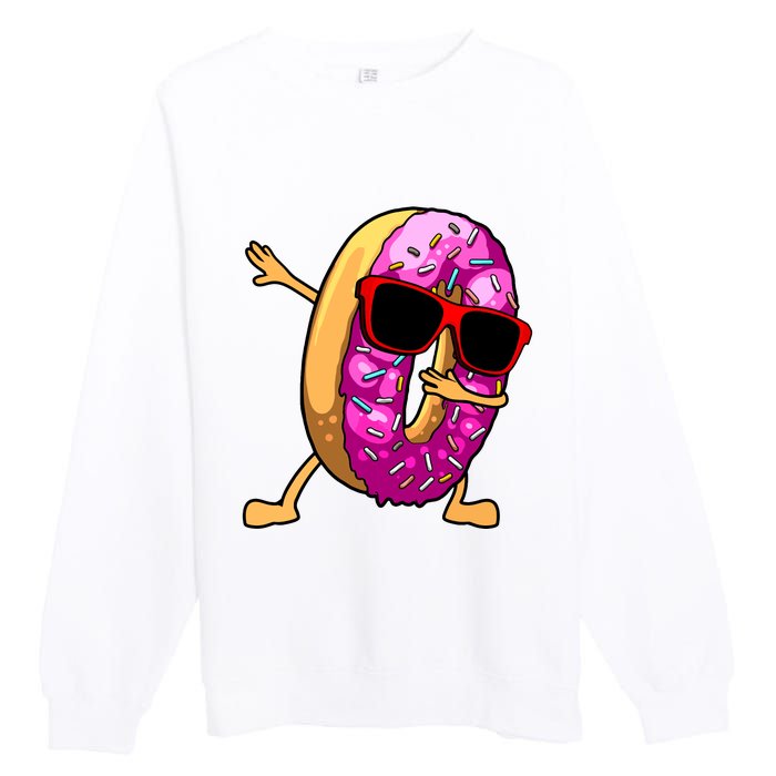 Donut Art For Women Dabbing Doughnut Donut Lover Premium Crewneck Sweatshirt