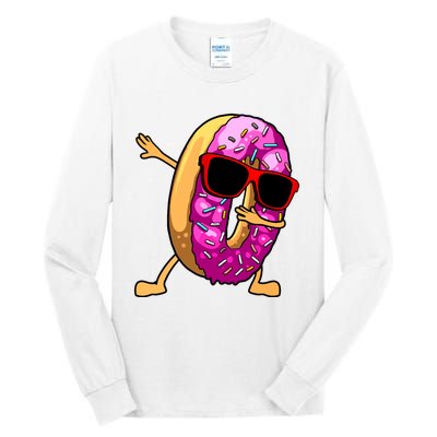 Donut Art For Women Dabbing Doughnut Donut Lover Tall Long Sleeve T-Shirt